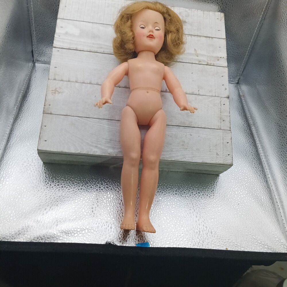 Ideal ST-12-N Shirley Temple 12" Sleepy-Eye Open Mouth Vinyl Doll – No Clothes